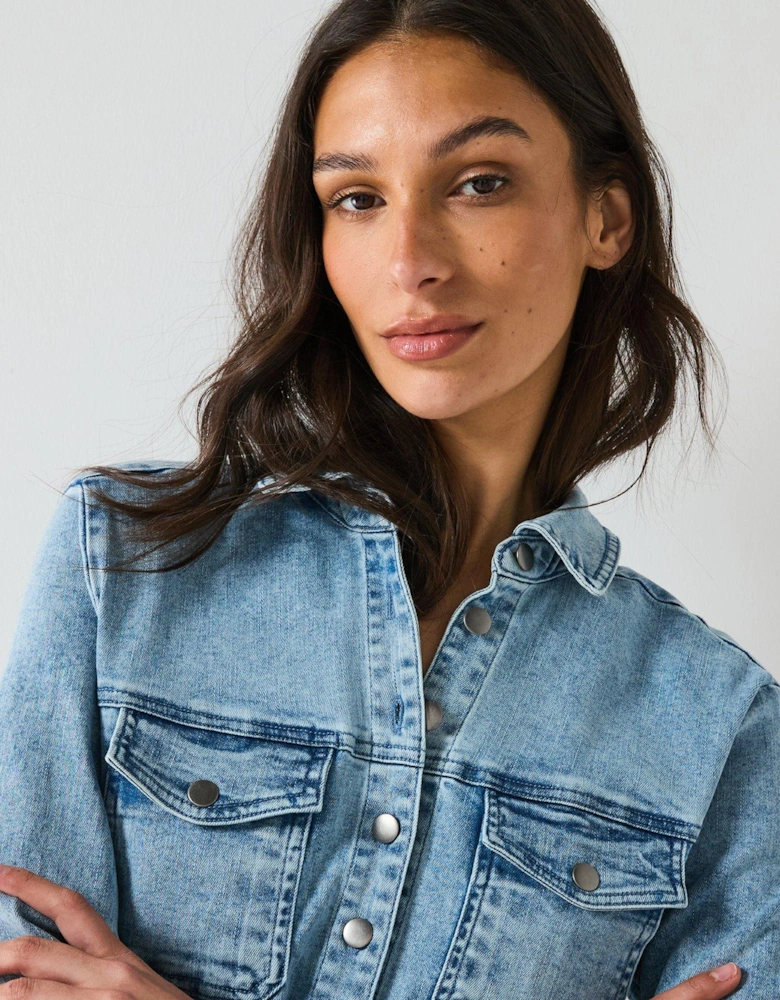Roadhouse Mini Denim Dress - Blue