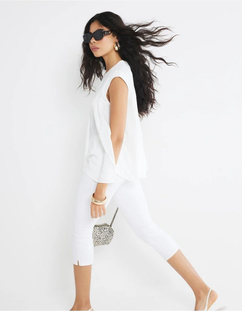 Pleated Tank Top - White