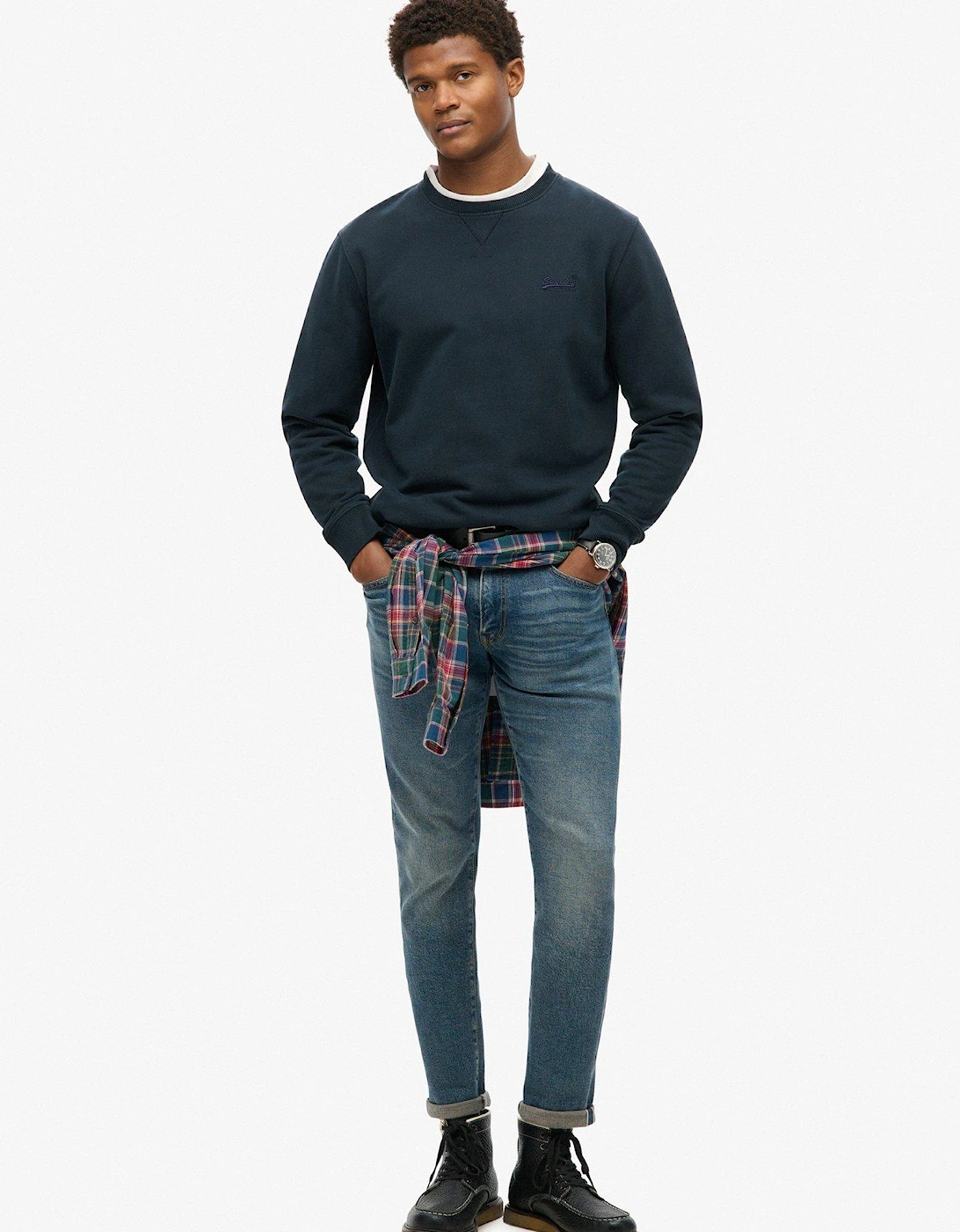 Essential Logo Crew Sweat - Navy