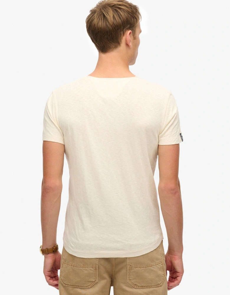 Merchant Short Sleeve Grandad Jersey T-Shirt - Cream