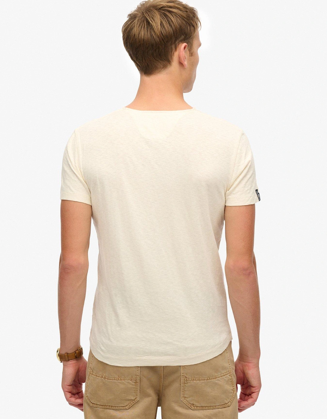Merchant Short Sleeve Grandad Jersey T-Shirt - Cream