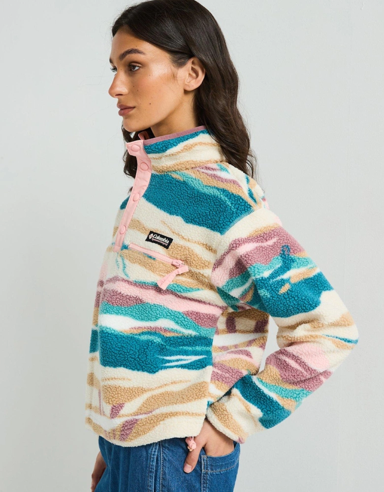 Women's Helvetia 2 Printed Cropped Half Snap - Blue Print