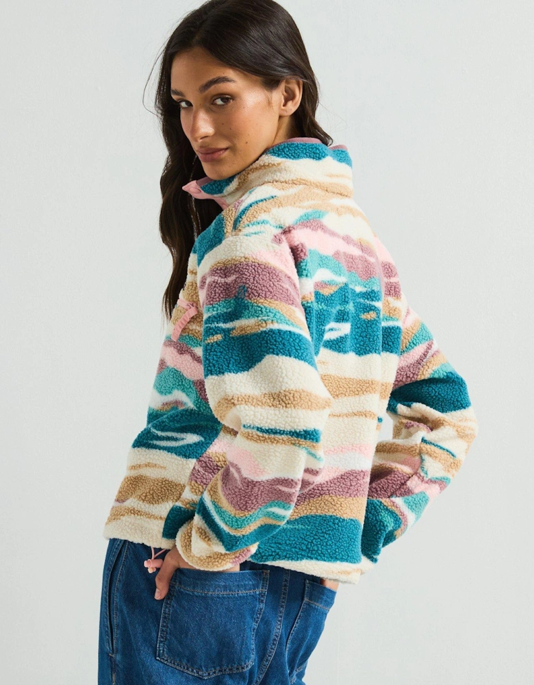 Women's Helvetia 2 Printed Cropped Half Snap - Blue Print
