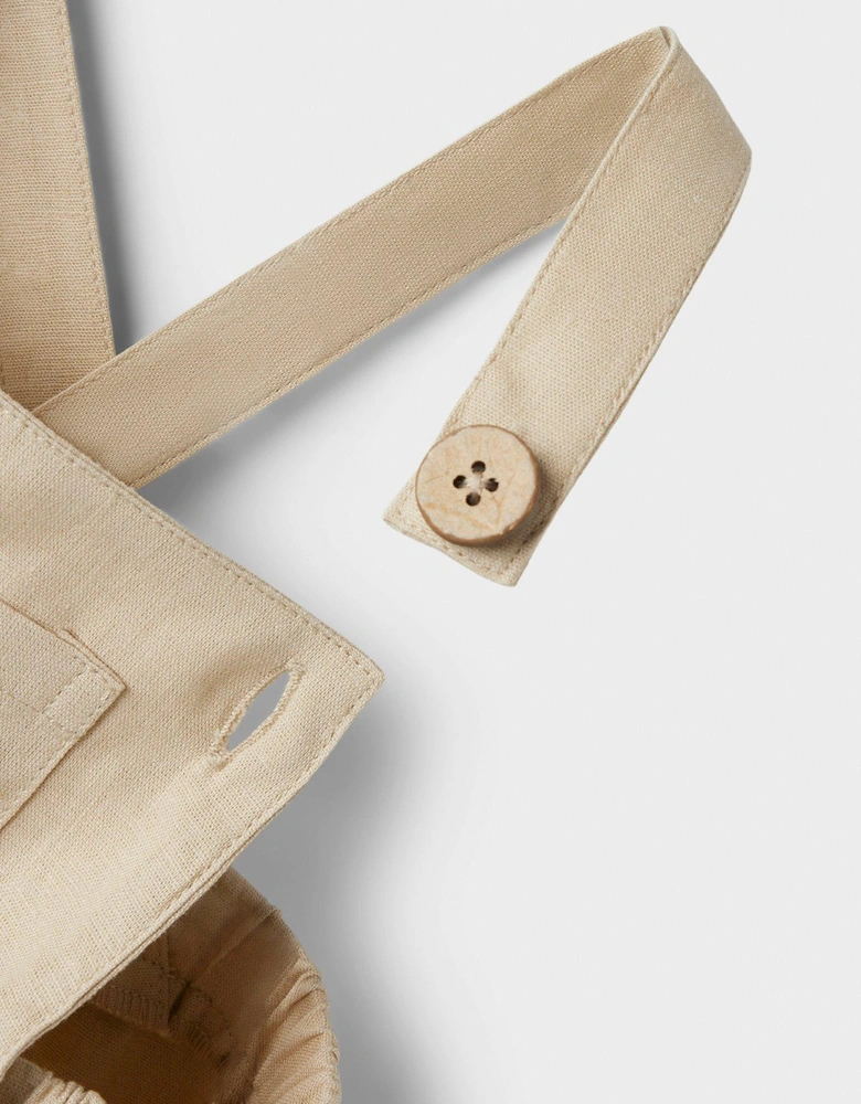 Baby Boys Shorty Dungaree - Irish Cream