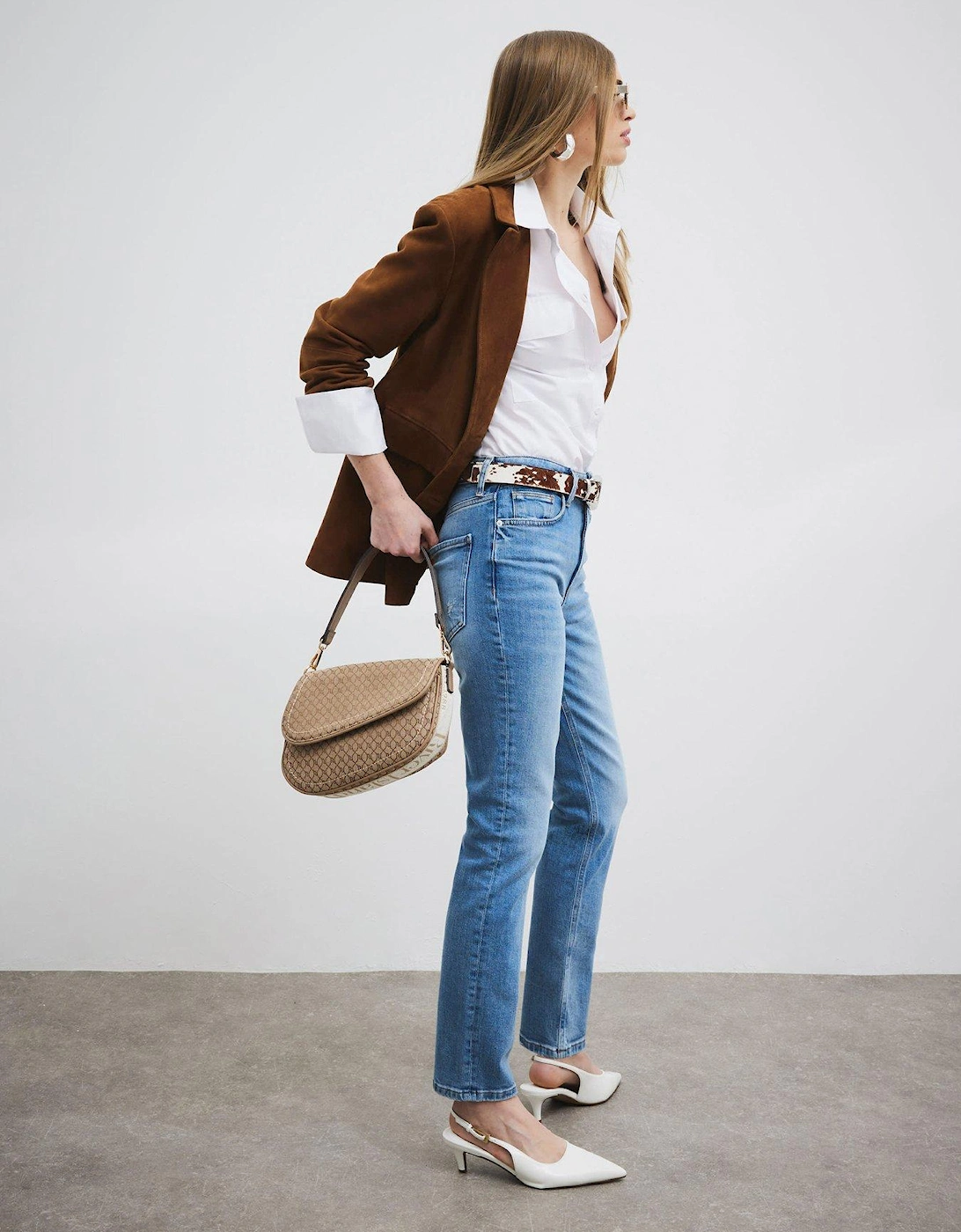 High Rise Ankle Slim Jeans - Blue