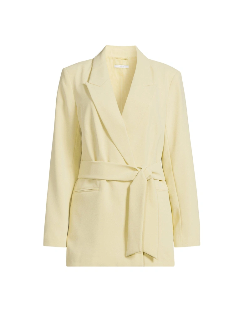 Oversized Blazer with Neck Scarf - Green