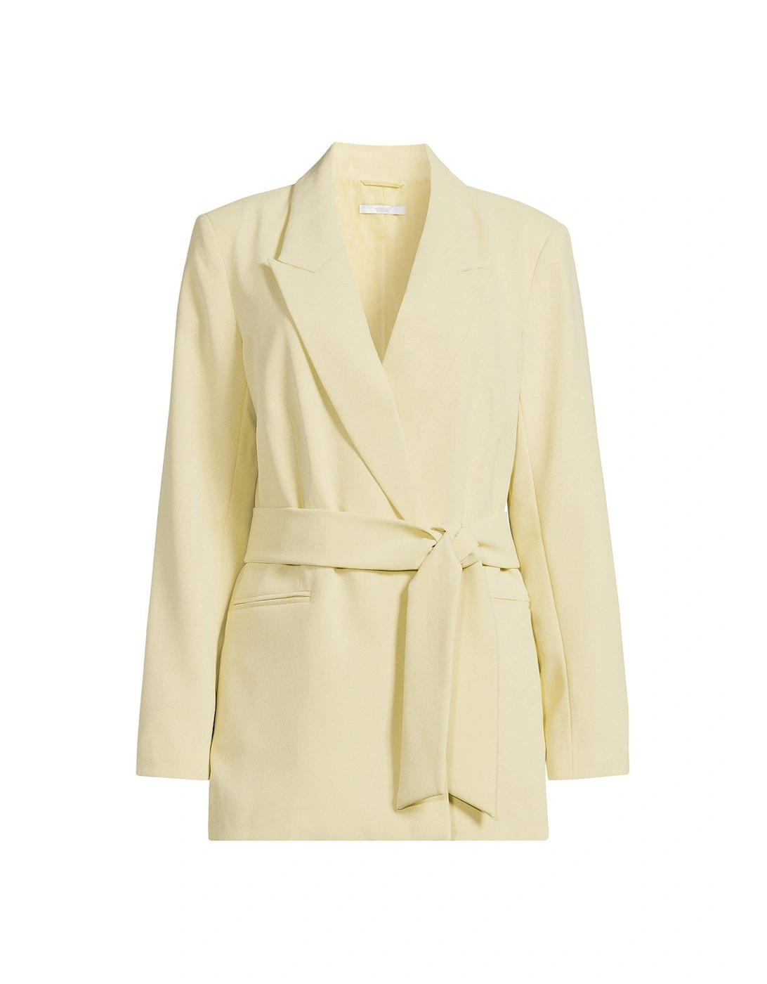 Oversized Blazer with Neck Scarf - Green