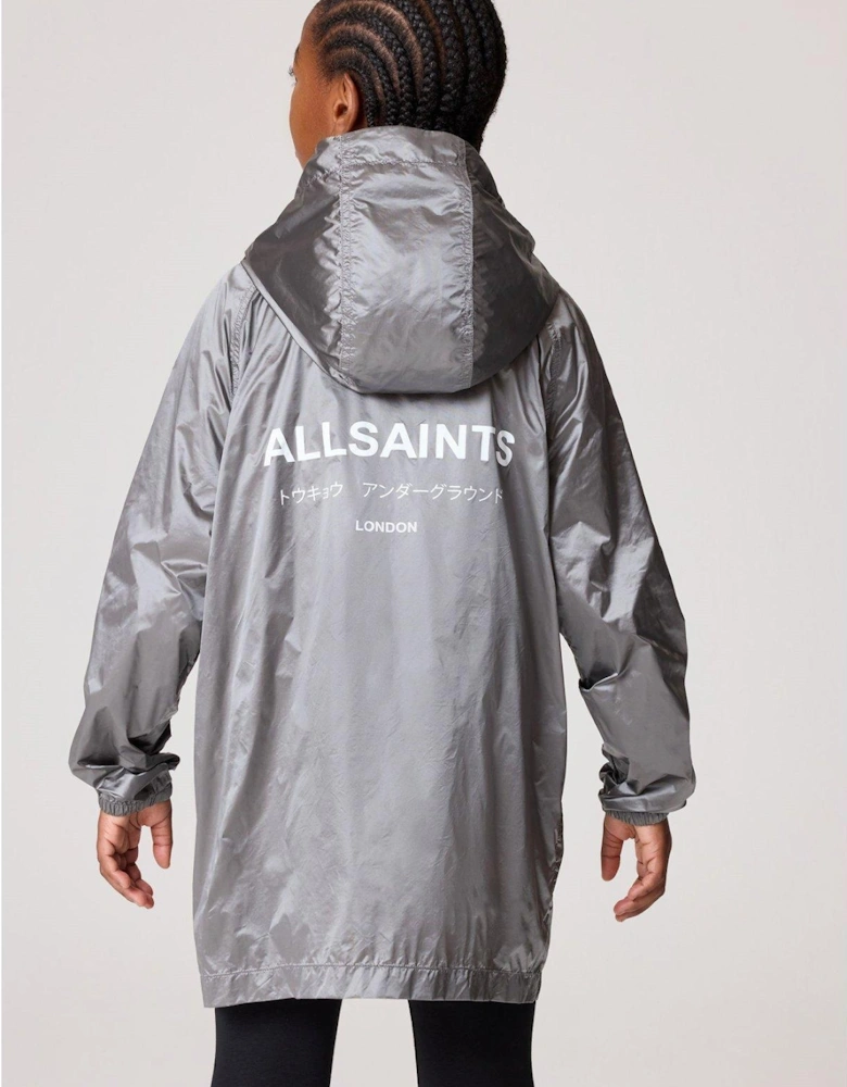 Girls Lightweight Metallic Jacket - Silver