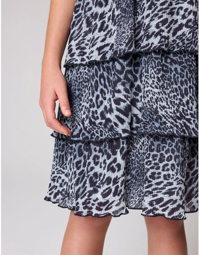 Girls Tier Leopard Antheia Dress - Multi