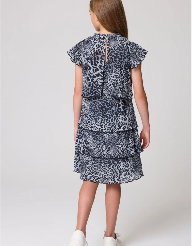 Girls Tier Leopard Antheia Dress - Multi