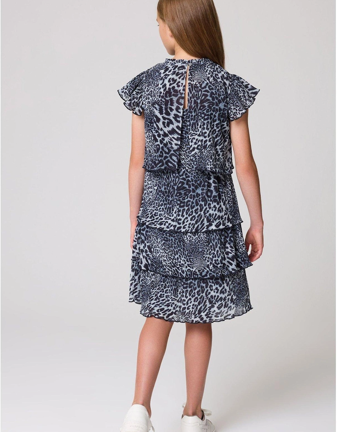 Girls Tier Leopard Antheia Dress - Multi