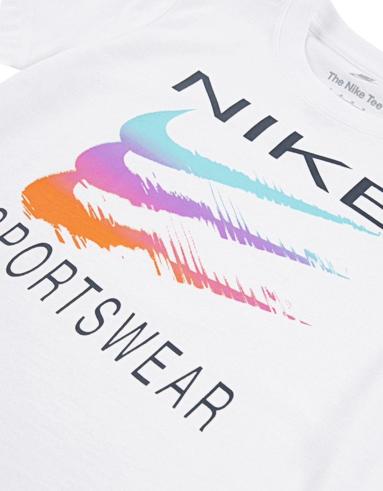 Kids Boys Sportwear Swoosh S/s T-shirt - White
