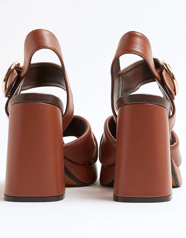 Cross Platform Sandal - Brown