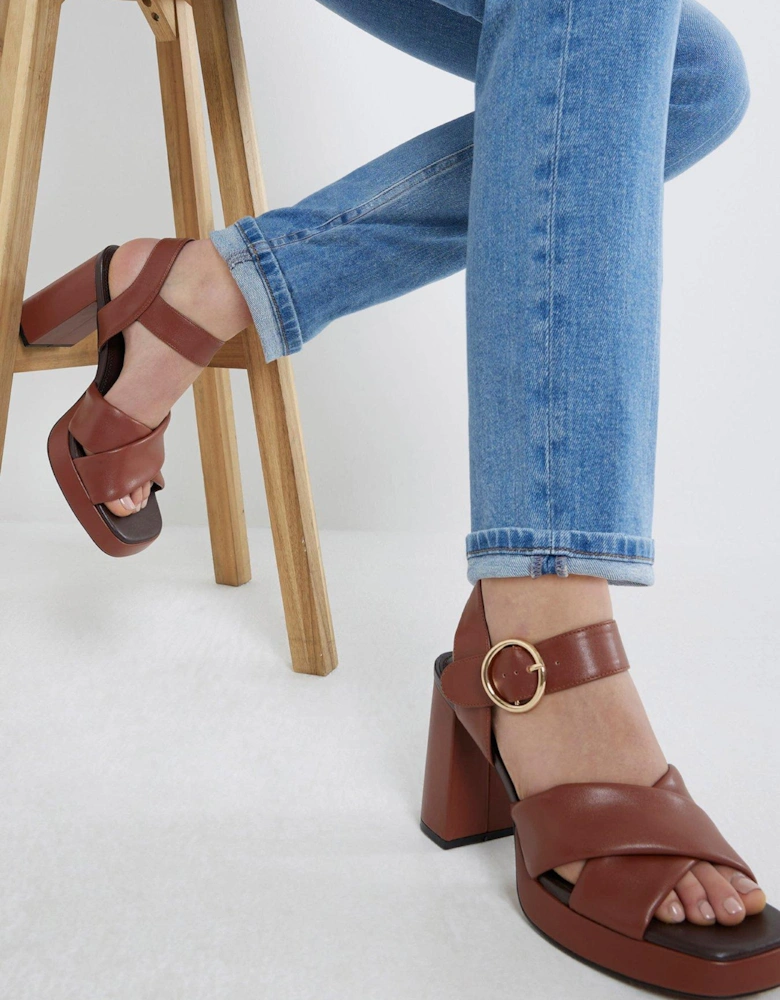 Cross Platform Sandal - Brown