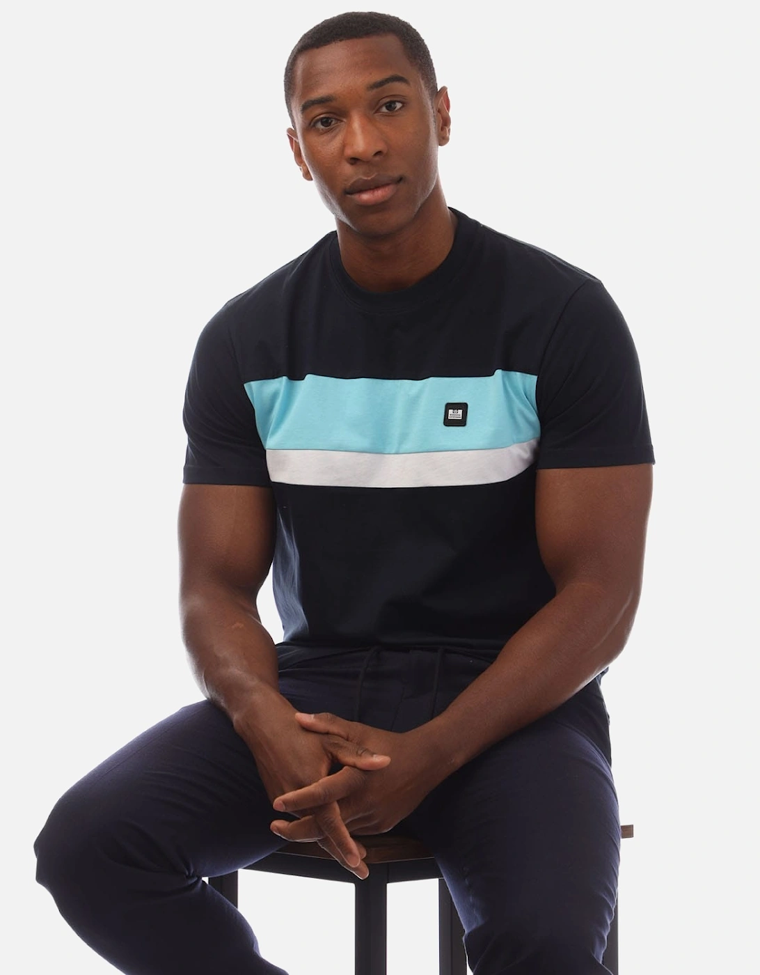 Mens Crossword Colour Block T-Shirt