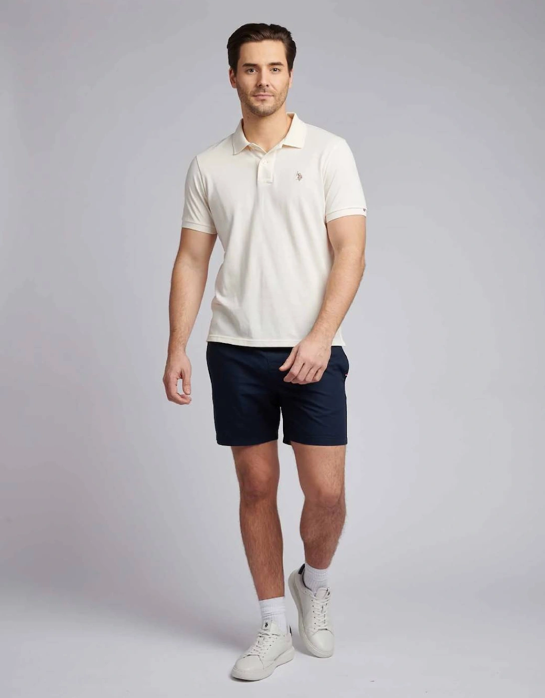 U S Polo Assn Men's DHM Pique Polo Whisper White