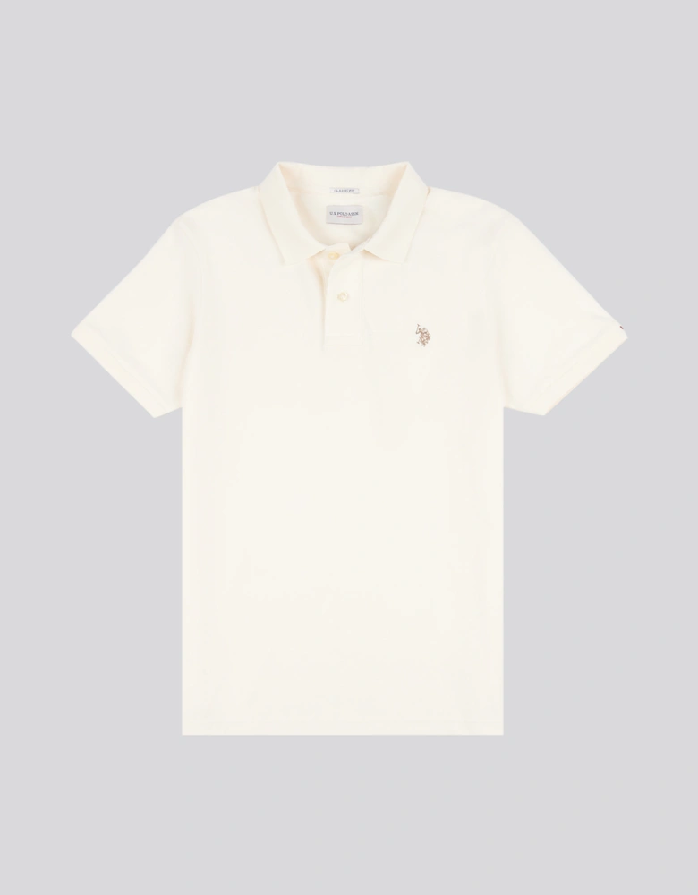 U S Polo Assn Men's DHM Pique Polo Whisper White