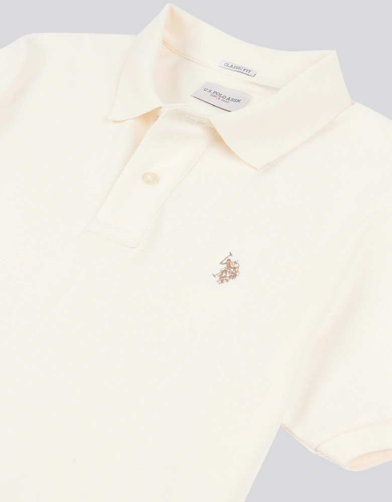 U S Polo Assn Men's DHM Pique Polo Whisper White