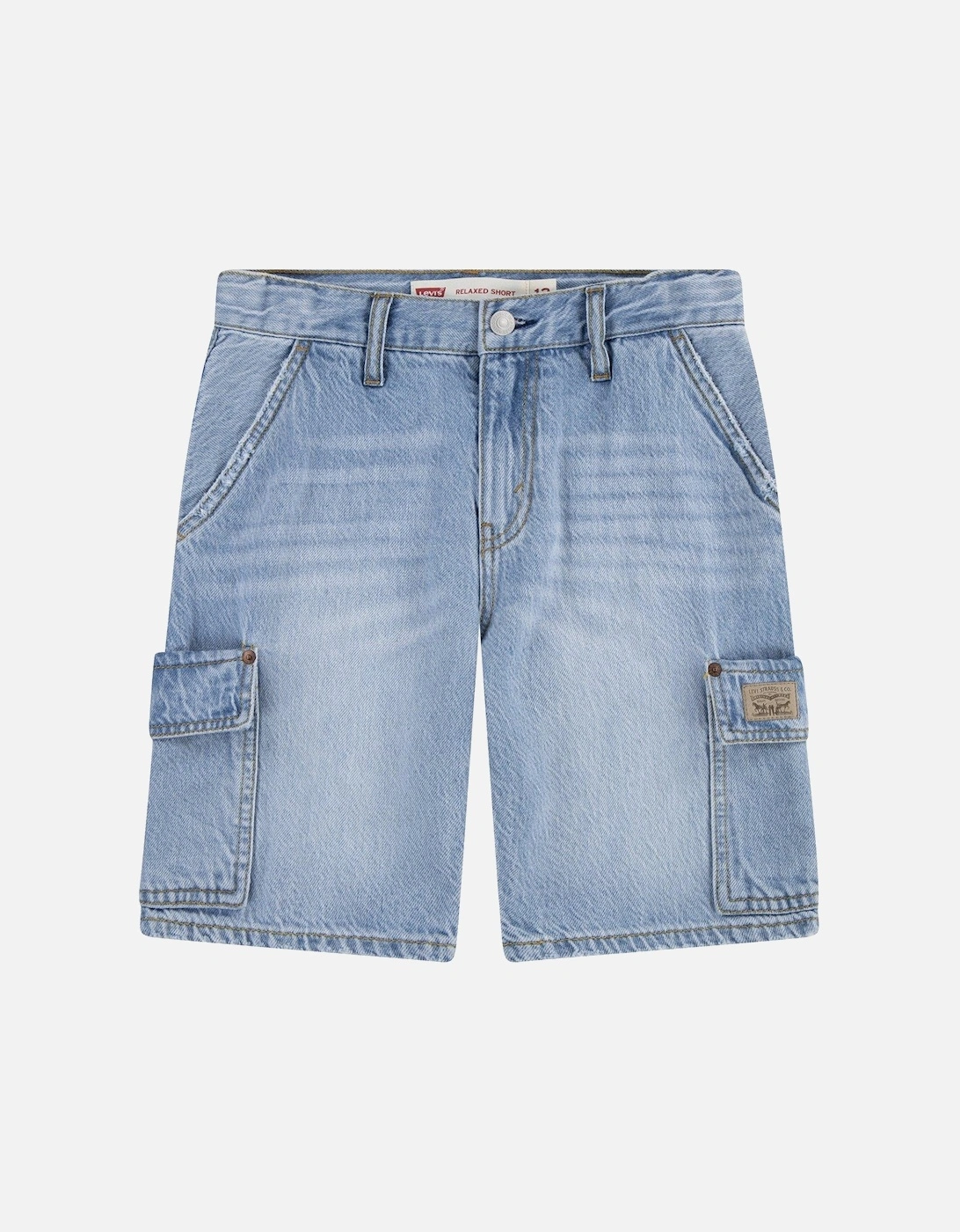 Boys Denim Cargo Shorts - Blue, 2 of 1