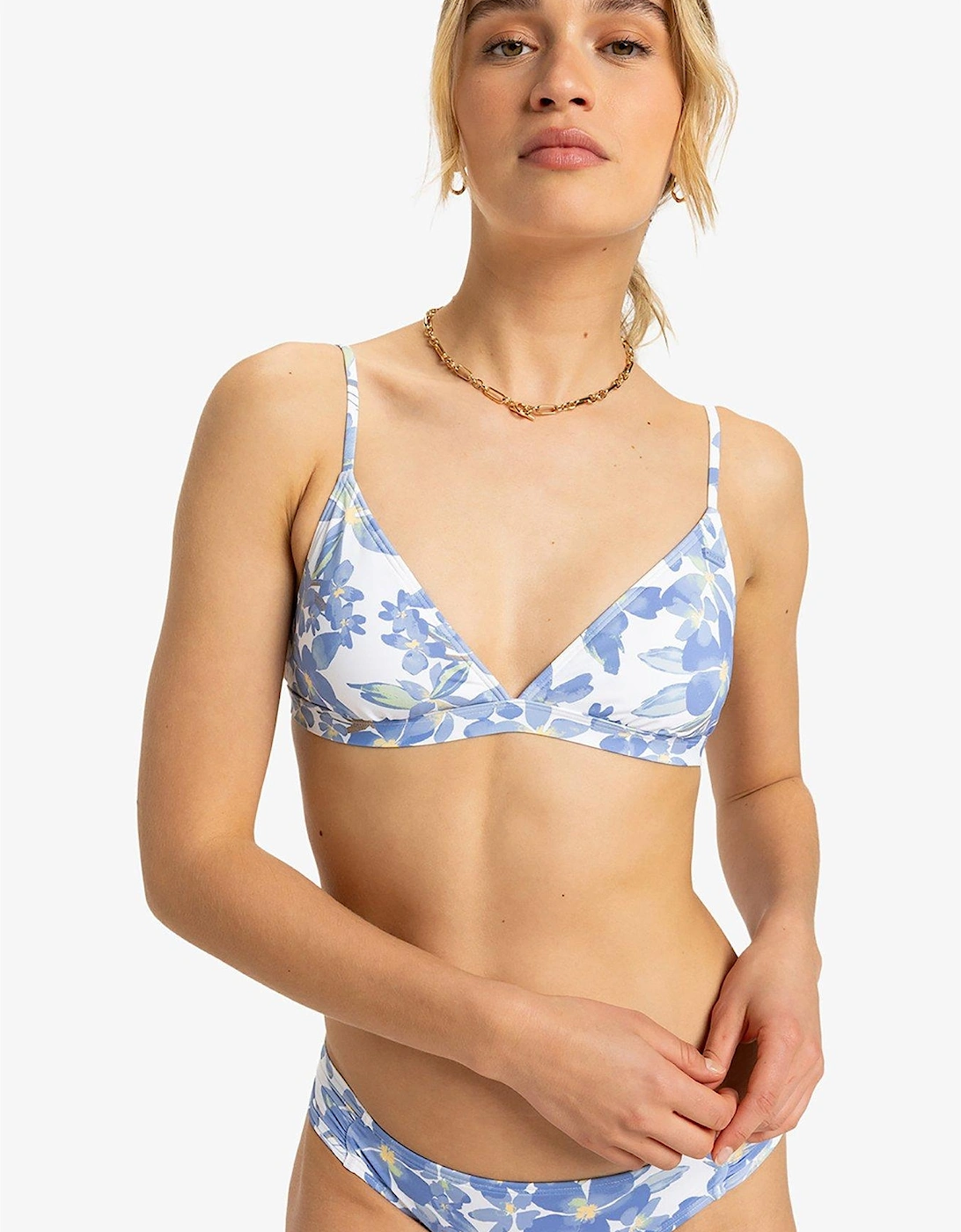 Womens Beach Classics Fixed Triangle Separate Top Swimsuit - White, 2 of 1