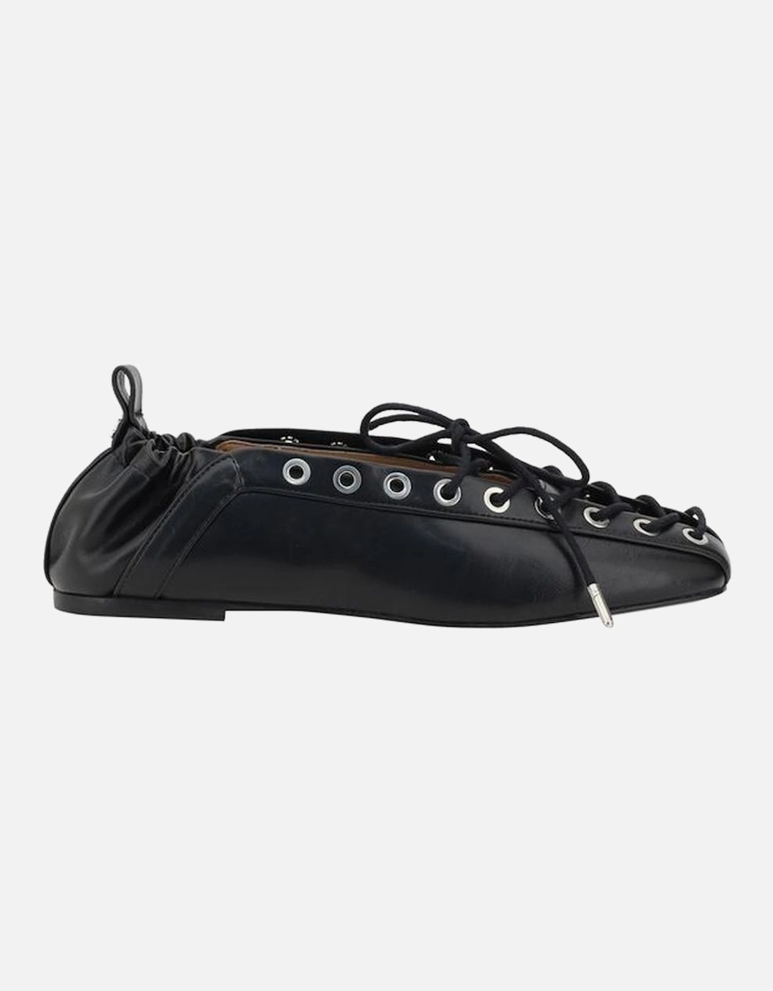 Square Toe Ballet Flats with Crisscross Laces Women - Black, 5 of 4
