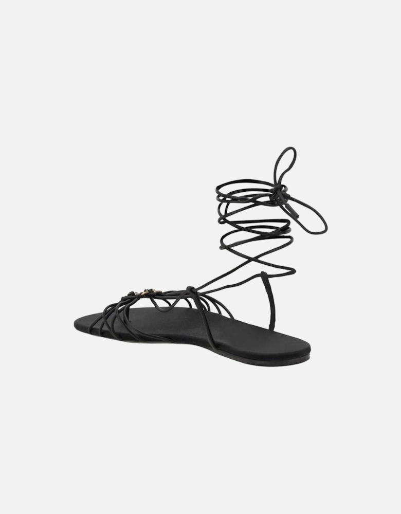 Lambskin Babylone Sandals with Knotted Ankle Straps Women - Black