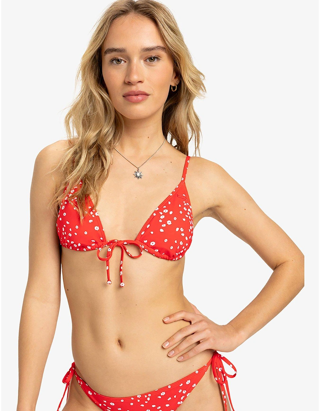 Womens Beach Classics Strappy Triangle Separate Top Swimsuit - Red, 2 of 1