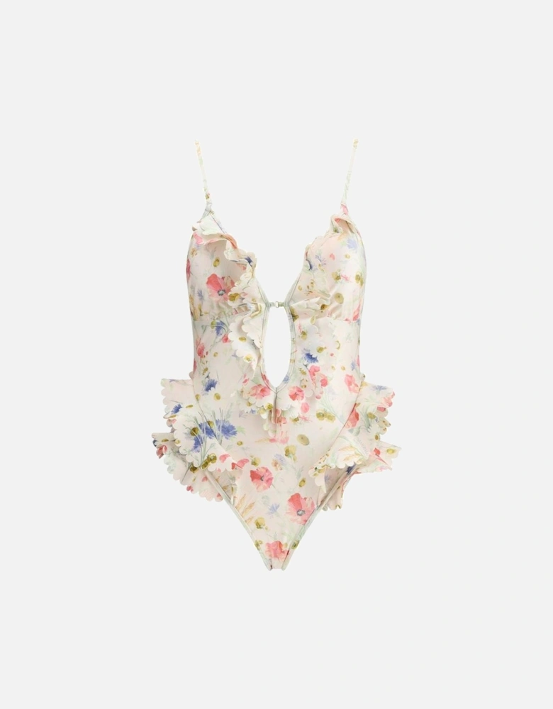 Lucky Waterfall Floral Ruffle Swimsuit Women - Multicolor Swimwear