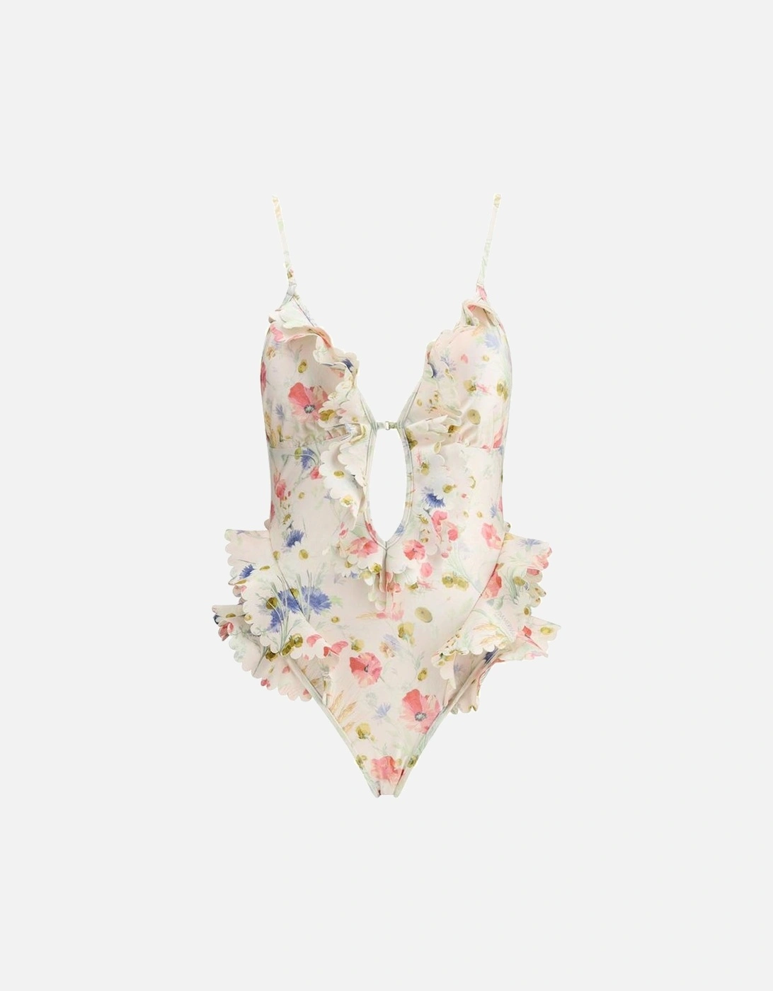 Lucky Waterfall Floral Ruffle Swimsuit Women - Multicolor Swimwear, 4 of 3