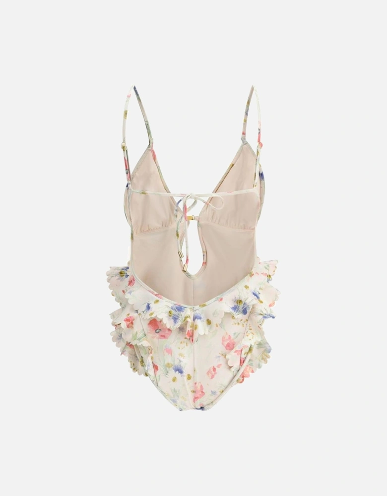 Lucky Waterfall Floral Ruffle Swimsuit Women - Multicolor Swimwear