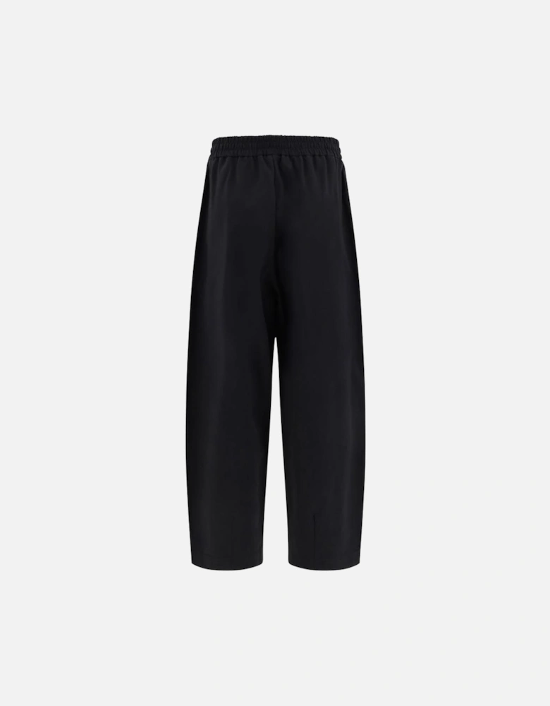 Elastic Waistband Wide Leg Sweatpants Women - Black Jeans