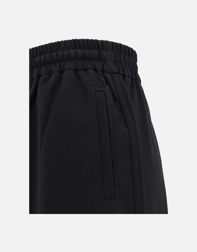Elastic Waistband Wide Leg Sweatpants Women - Black Jeans