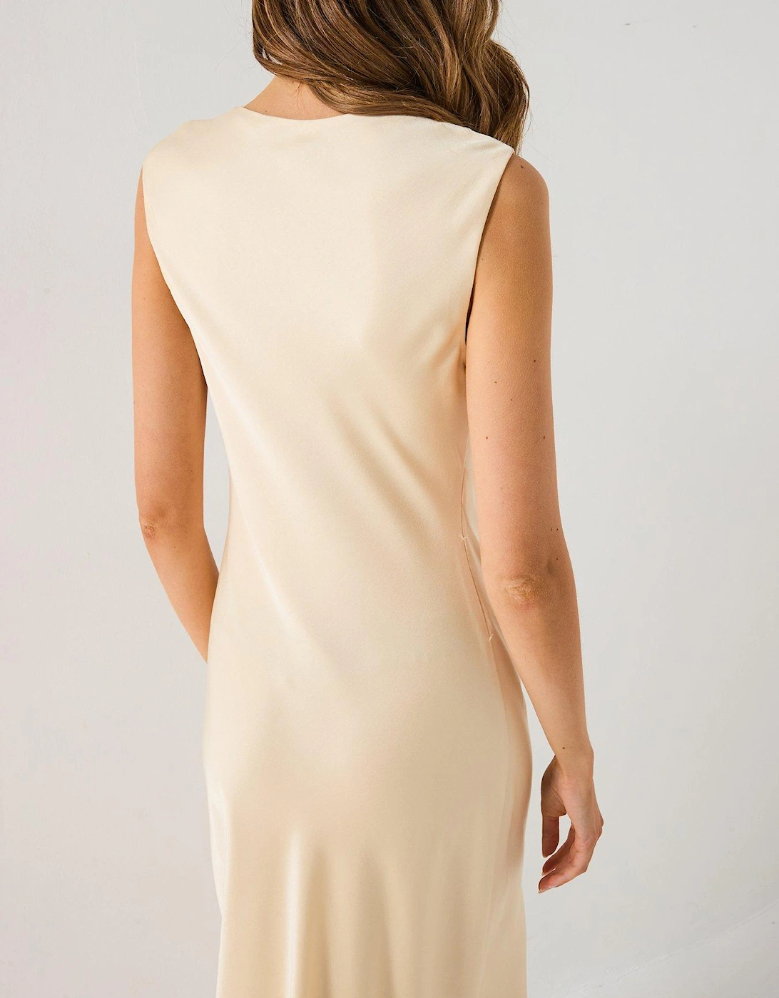 Ava Draped Satin Maxi Dress - Multi