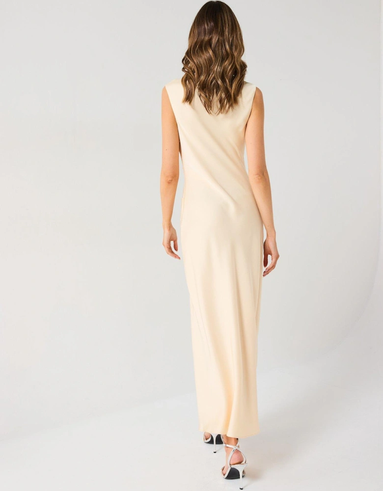 Ava Draped Satin Maxi Dress - Multi