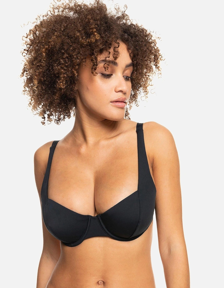 Womens Beach Classics Under-Wired D Cup Triangle Separate Top Swimsuit - Black
