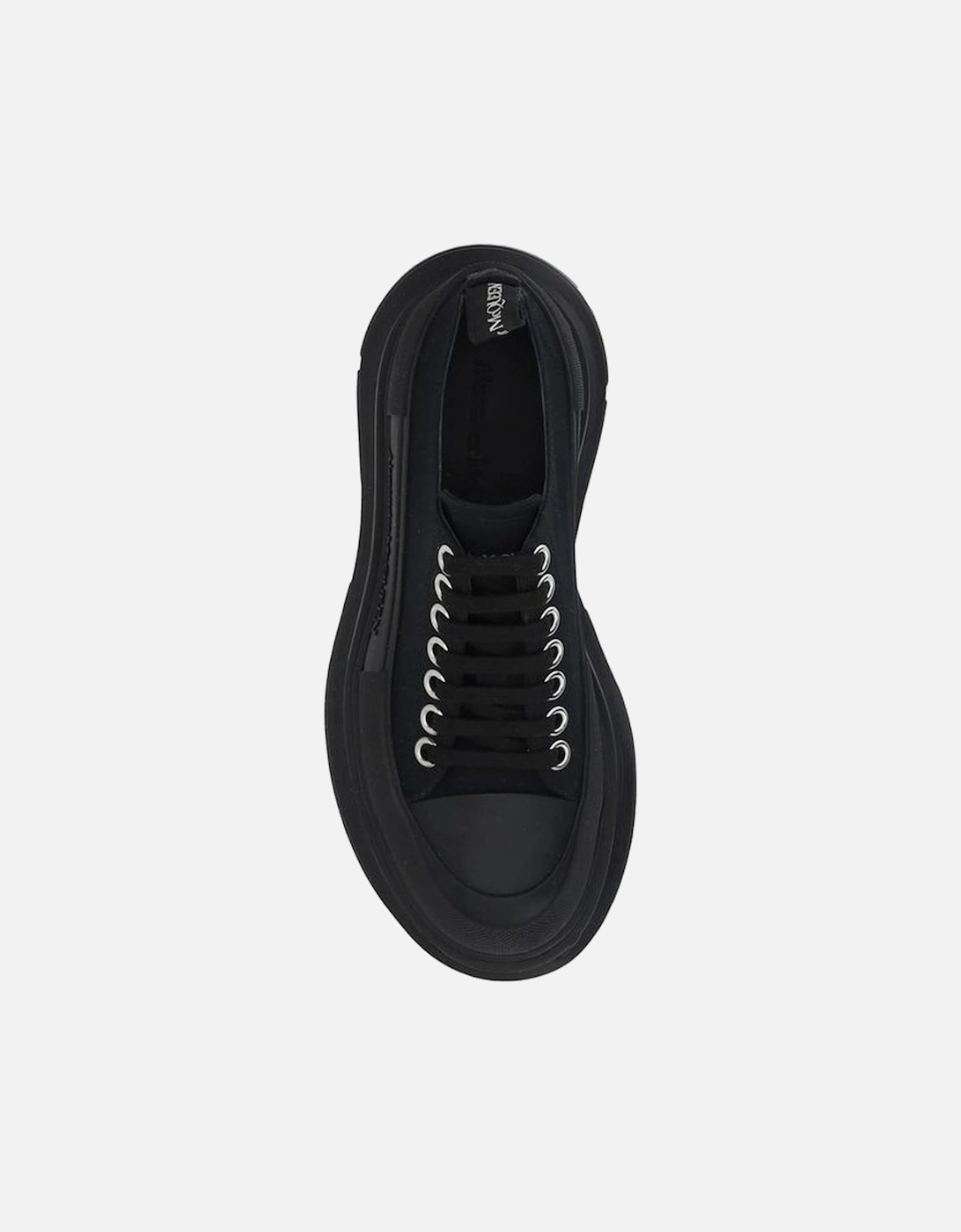 Cotton Tread Slick Sneakers with Platform Sole Women - Black