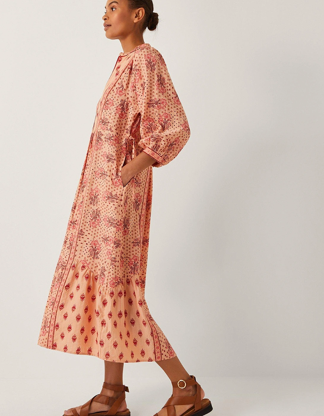 Sibyl Contrast Print Dress - Orange, 2 of 1