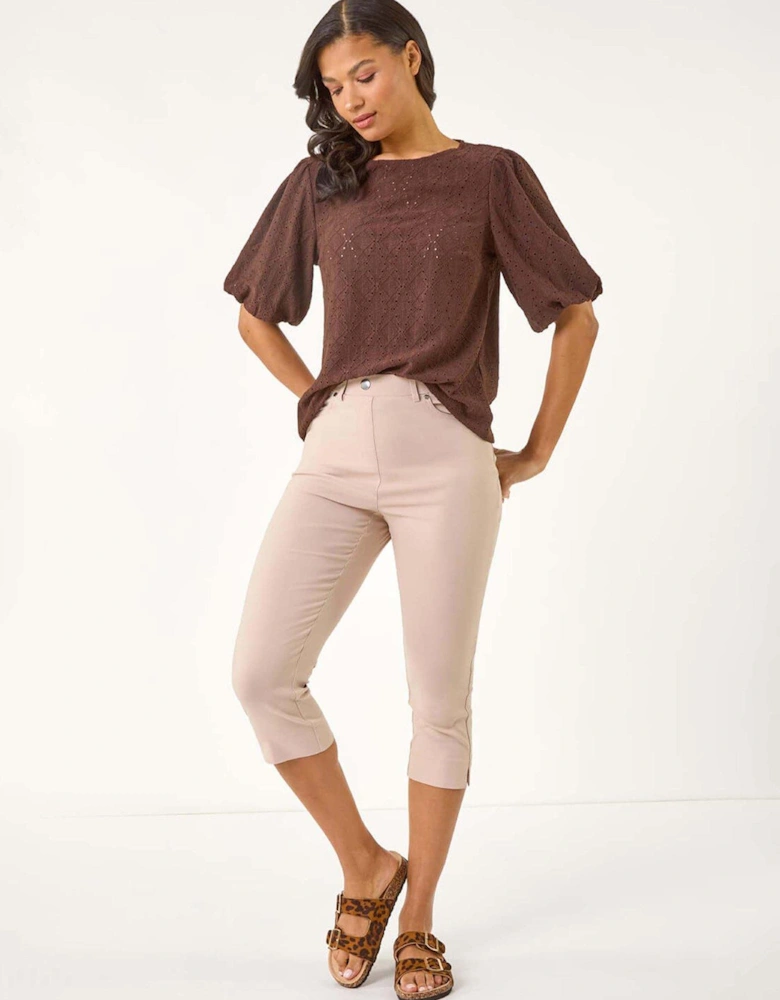 Lift Sculpt Shape Cropped Stretch Trouser - White