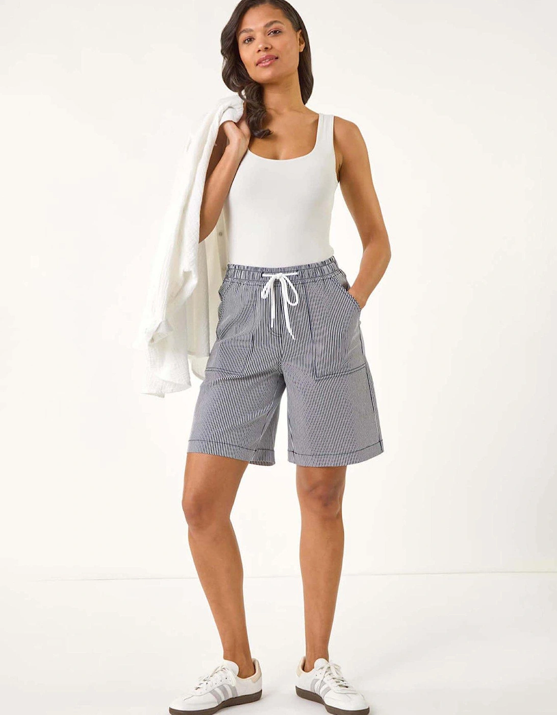 Baby Narrow Stripe Draw String Shorts - Multi, 2 of 1