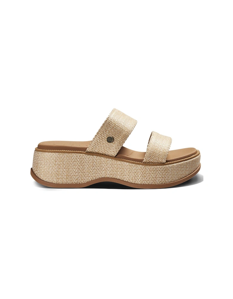 Lofty Lux Woven Wedge Sandal - Brown