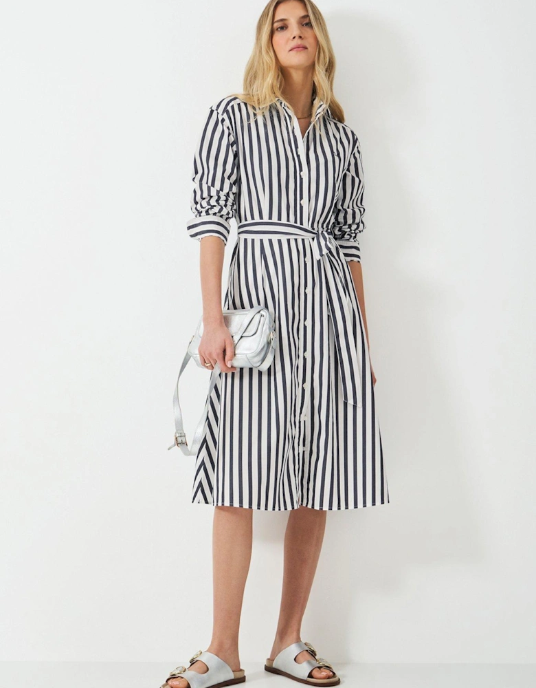 Eleanor Stripe Shirt Dress - Navy
