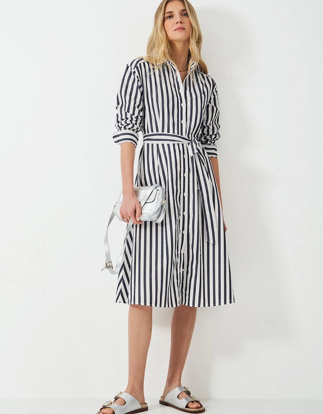 Eleanor Stripe Shirt Dress - Navy, 2 of 1