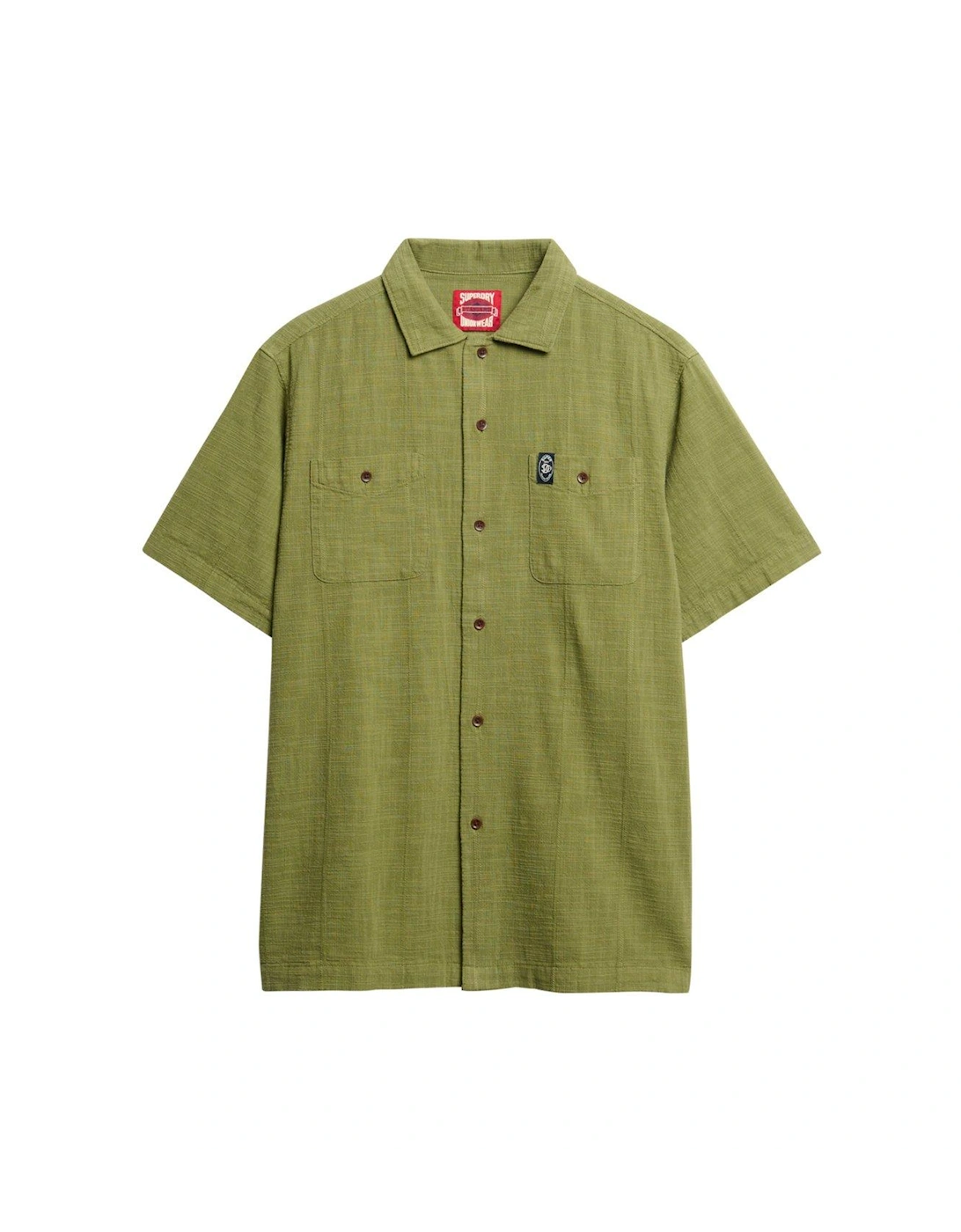 Merchant Short Sleeve Textured Shirt - Green