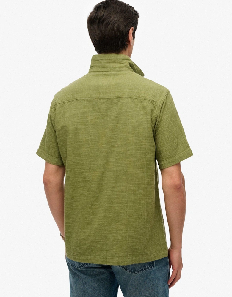 Merchant Short Sleeve Textured Shirt - Green