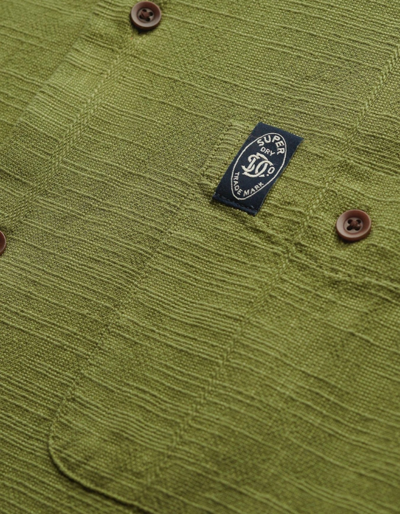 Merchant Short Sleeve Textured Shirt - Green