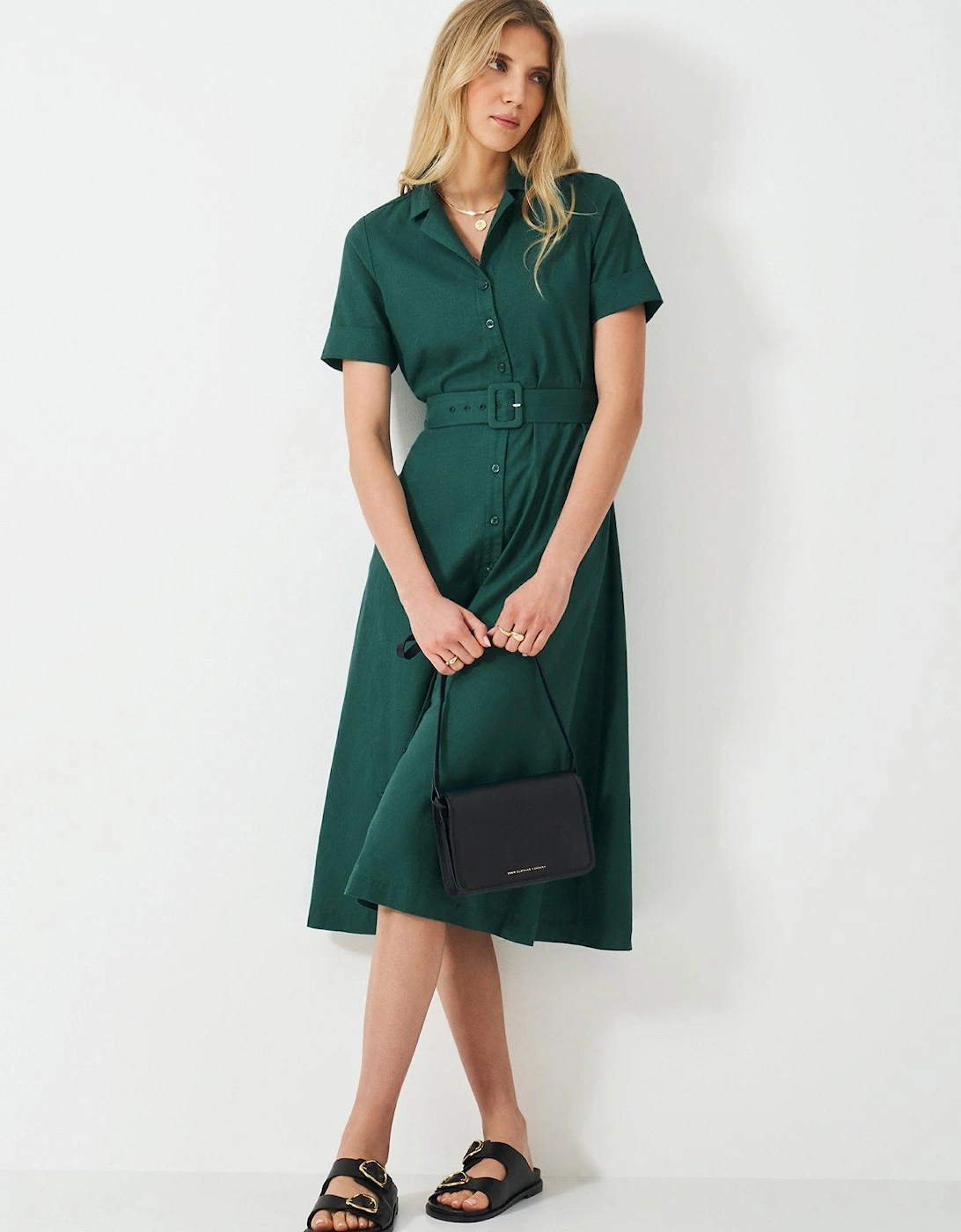 Ava Linen-Blend Shirt Dress, 2 of 1