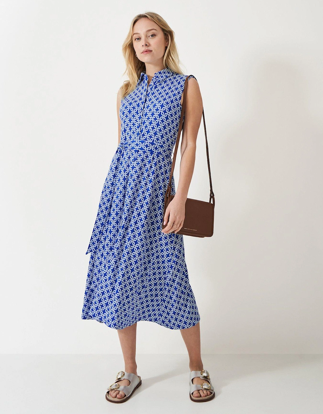 Emma Sleeveless Jersey Shirt Dress - Blue, 2 of 1