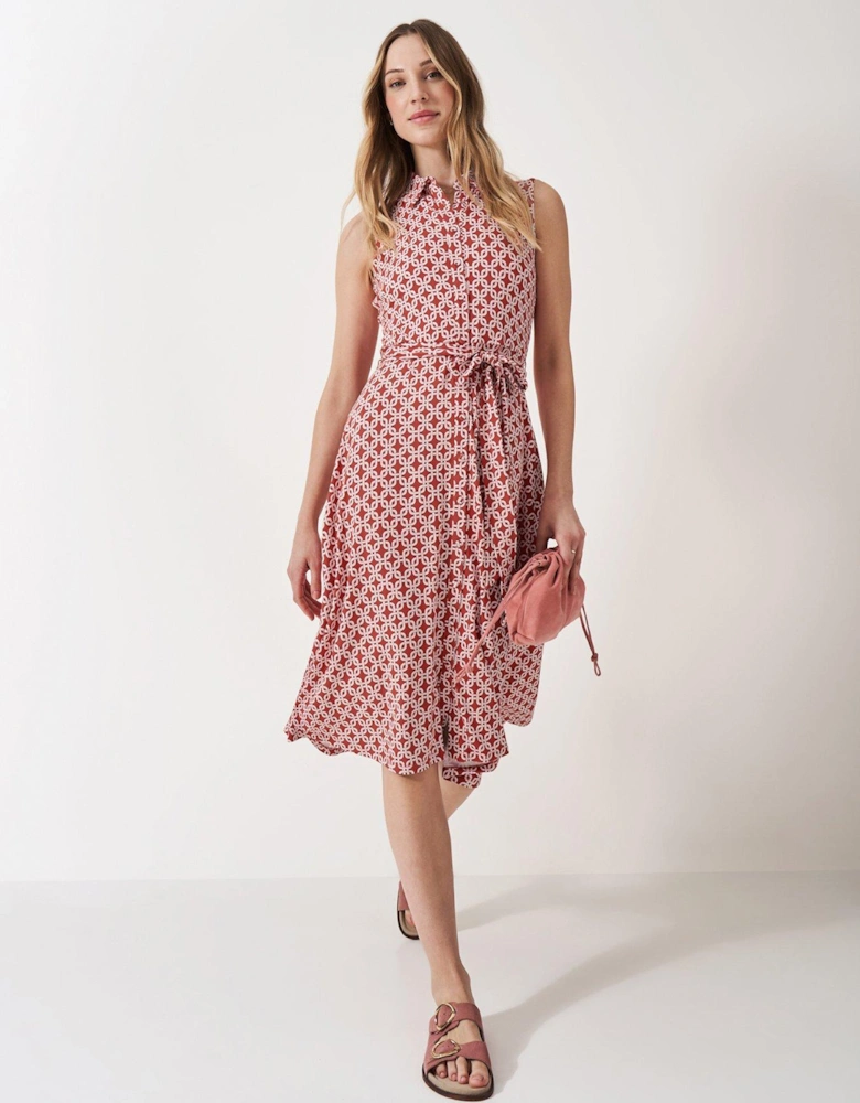 Emma Sleeveless Jersey Shirt Dress - Red