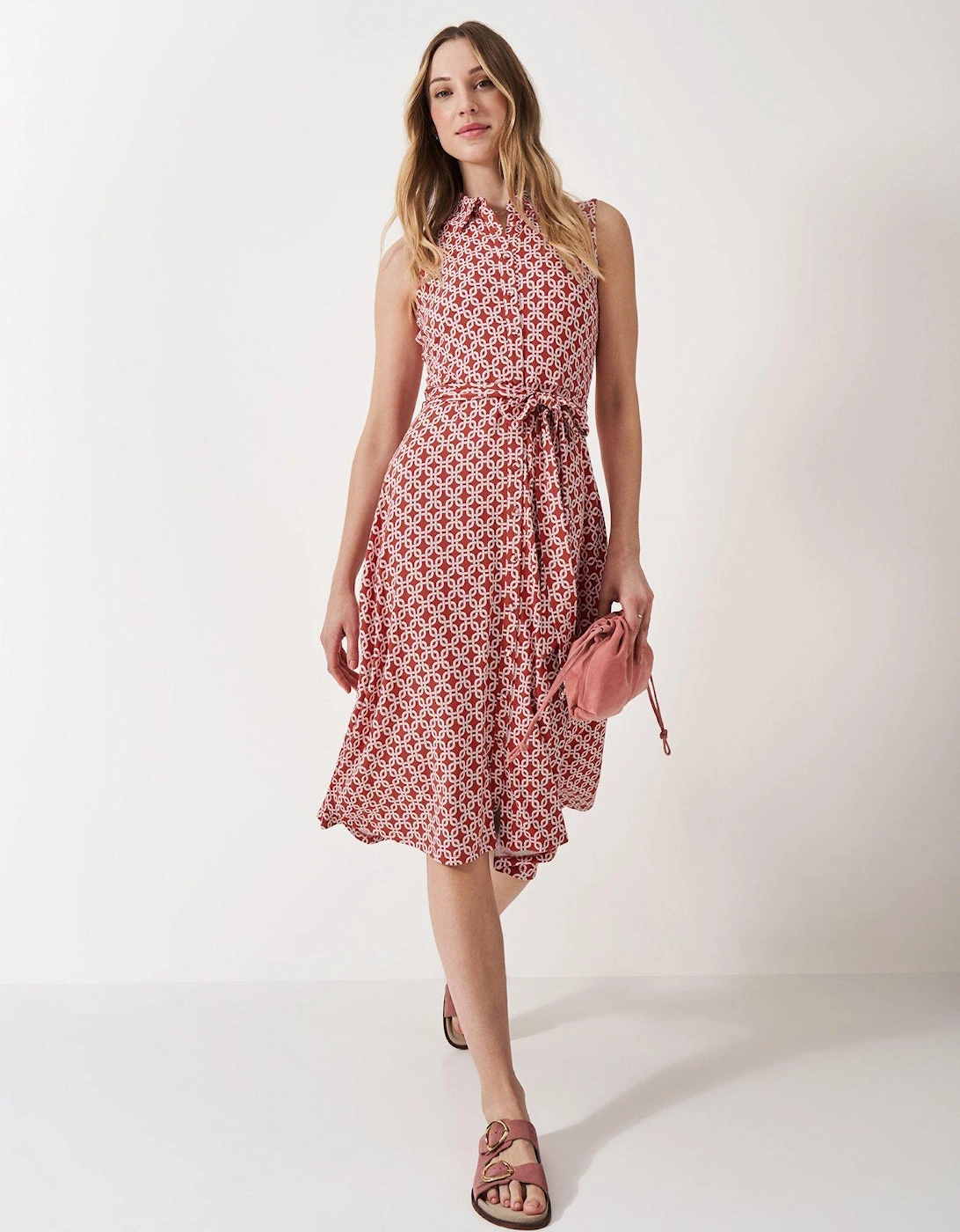 Emma Sleeveless Jersey Shirt Dress - Red, 2 of 1