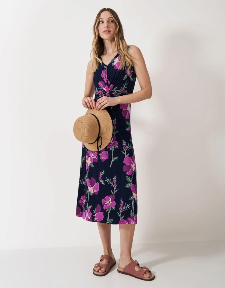 Flora Twist-Detail Jersey Dress - Pink